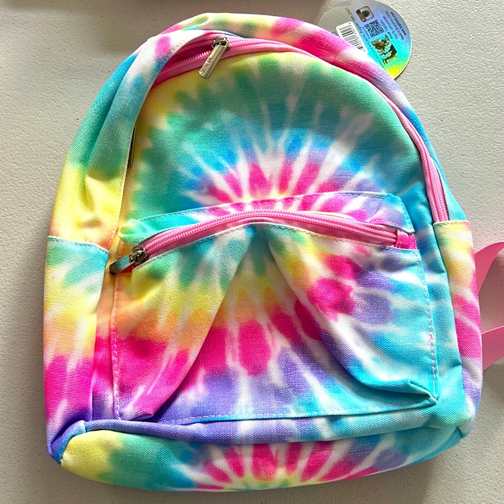 Top Trenz Pastel Delight Tie-Dye Canvas Mini Backpack